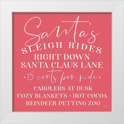 Santas Sleigh Rides White Modern Wood Framed Art Print by Lux + Me Designs