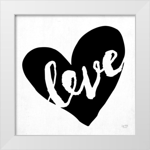 Love    White Modern Wood Framed Art Print by Lux + Me Designs