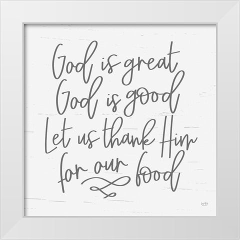 God is Great White Modern Wood Framed Art Print by Lux + Me Designs