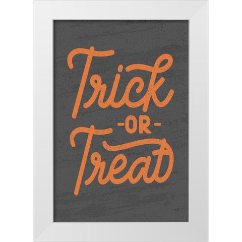 Trick or Treat   White Modern Wood Framed Art Print by Lux + Me Designs