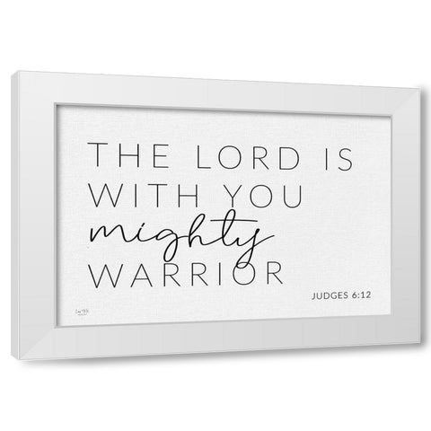 Mighty Warrior White Modern Wood Framed Art Print by Lux + Me Prints