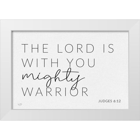 Mighty Warrior White Modern Wood Framed Art Print by Lux + Me Prints