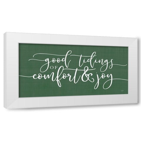 Good Tidings White Modern Wood Framed Art Print by Lux + Me Designs