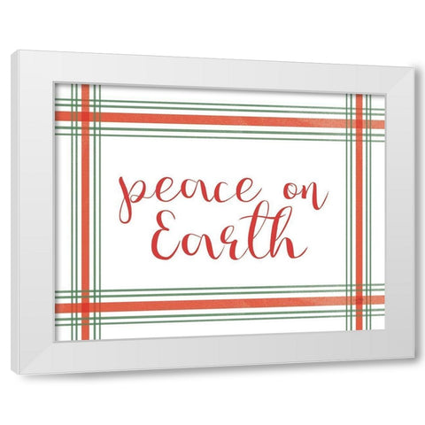 Peace on Earth White Modern Wood Framed Art Print by Lux + Me Designs