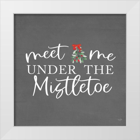 Under the Mistletoe White Modern Wood Framed Art Print by Lux + Me Designs