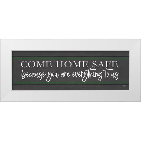 Come Home Safe - Military White Modern Wood Framed Art Print by Lux + Me Designs