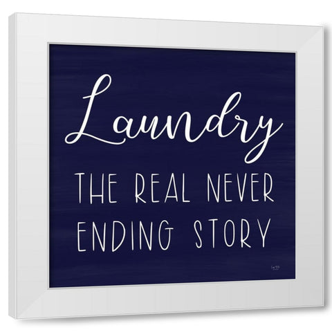 Laundry White Modern Wood Framed Art Print by Lux + Me Designs