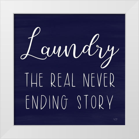 Laundry White Modern Wood Framed Art Print by Lux + Me Designs