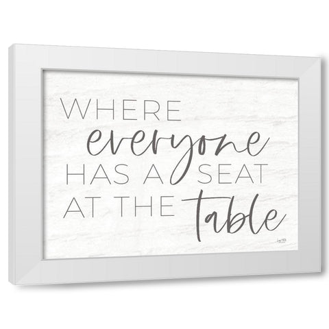 Everyone Has a Seat at the Table White Modern Wood Framed Art Print by Lux + Me Designs
