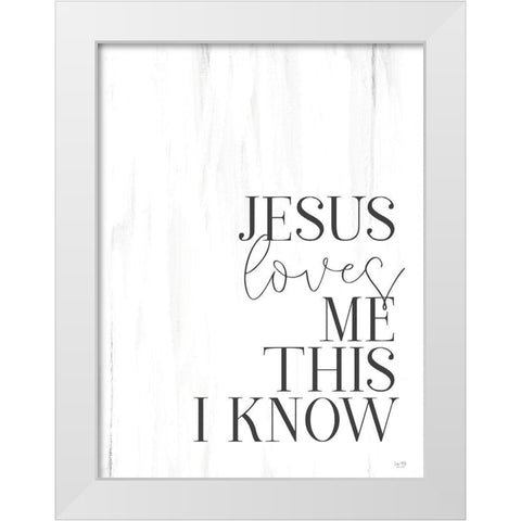 Jesus Loves Me White Modern Wood Framed Art Print by Lux + Me Designs