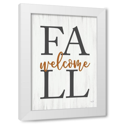Welcome Fall White Modern Wood Framed Art Print by Lux + Me Designs