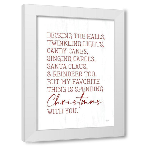 Christmas Favorites White Modern Wood Framed Art Print by Lux + Me Designs