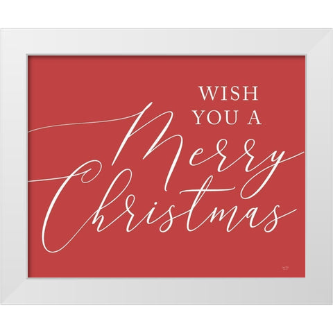 We Wish You a Merry Christmas   White Modern Wood Framed Art Print by Lux + Me Designs