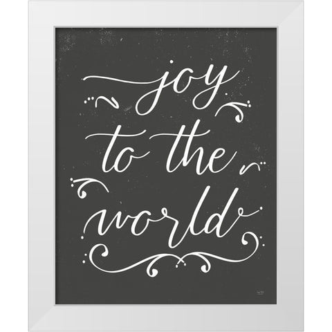 Joy to the World    White Modern Wood Framed Art Print by Lux + Me Designs