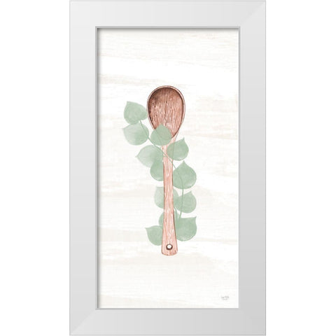 Kitchen Utensils - Wooden Spoon White Modern Wood Framed Art Print by Lux + Me Designs