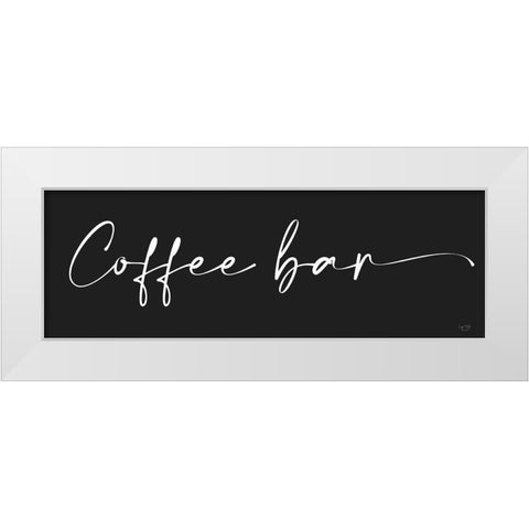 Coffee Bar     White Modern Wood Framed Art Print by Lux + Me Designs