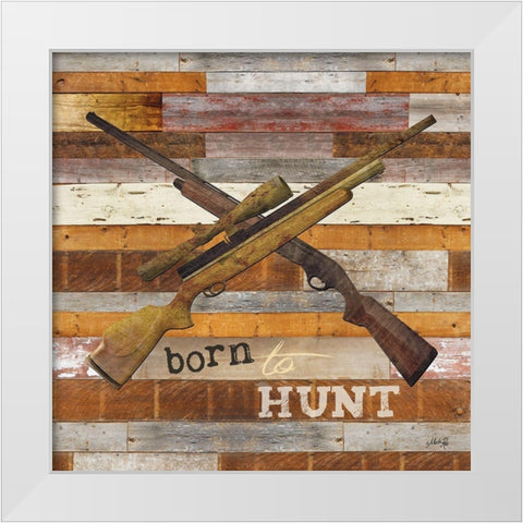 Born to Hunt I White Modern Wood Framed Art Print by Rae, Marla