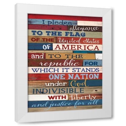 Pledge of Allegiance White Modern Wood Framed Art Print by Rae, Marla