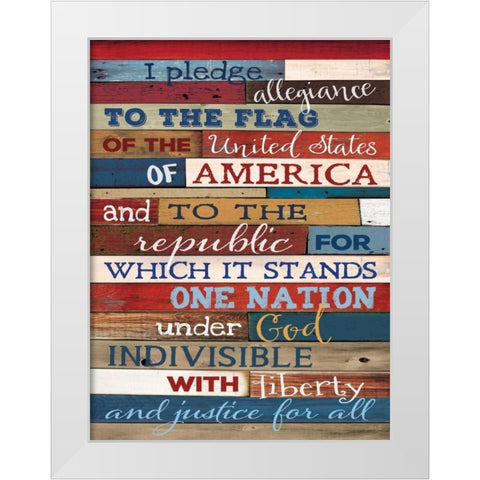 Pledge of Allegiance White Modern Wood Framed Art Print by Rae, Marla