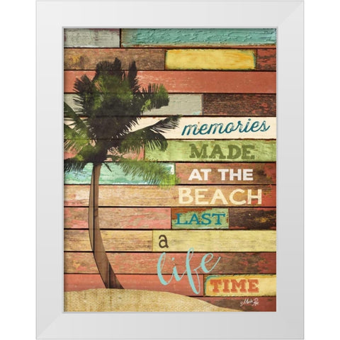 Beach Memories White Modern Wood Framed Art Print by Rae, Marla