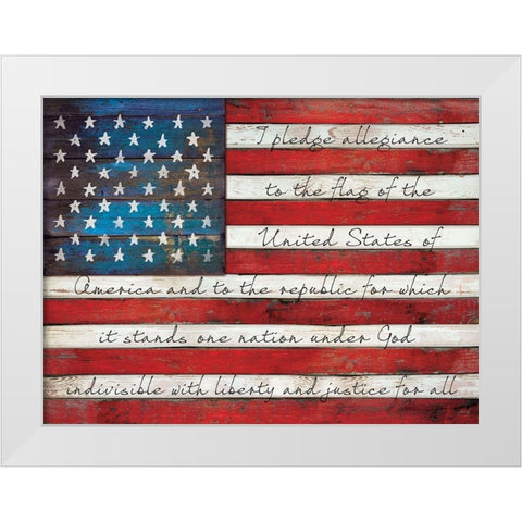 Pledge of Allegiance White Modern Wood Framed Art Print by Rae, Marla