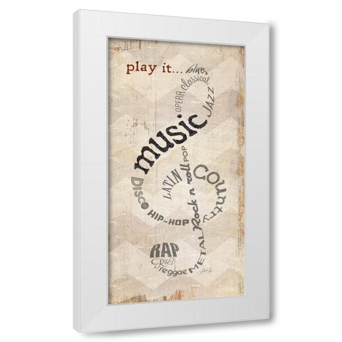 Play It White Modern Wood Framed Art Print by Rae, Marla