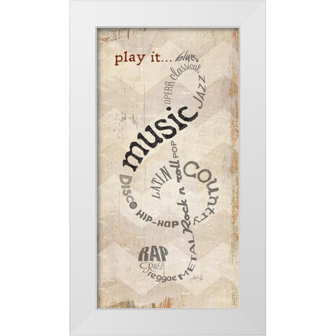 Play It White Modern Wood Framed Art Print by Rae, Marla