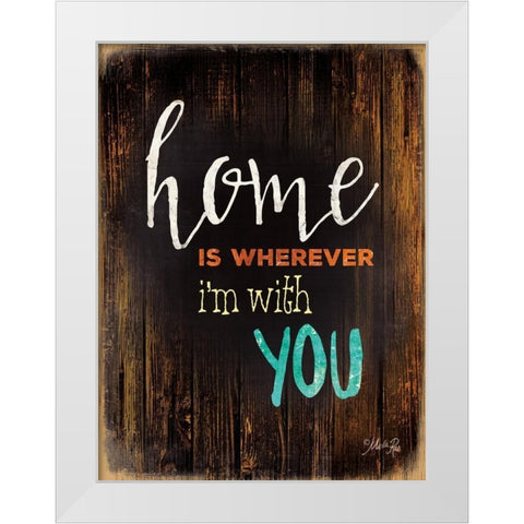 Home Is White Modern Wood Framed Art Print by Rae, Marla