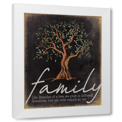 Family - Like Branches of a Tree White Modern Wood Framed Art Print by Rae, Marla