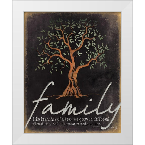 Family - Like Branches of a Tree White Modern Wood Framed Art Print by Rae, Marla