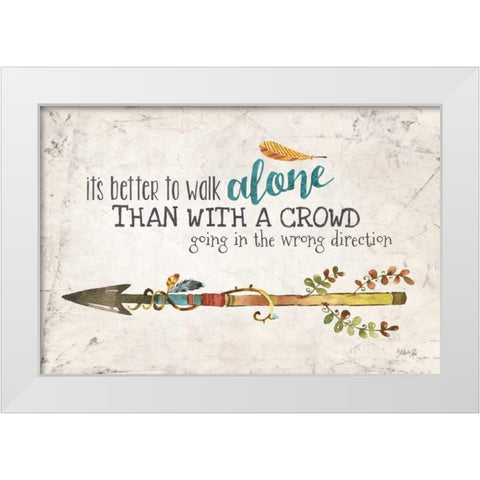 The Wrong Direction White Modern Wood Framed Art Print by Rae, Marla