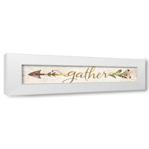 Gather Arrow White Modern Wood Framed Art Print by Rae, Marla