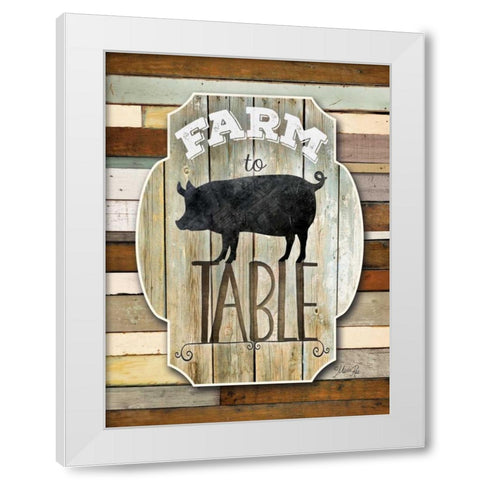 Farm to Table White Modern Wood Framed Art Print by Rae, Marla