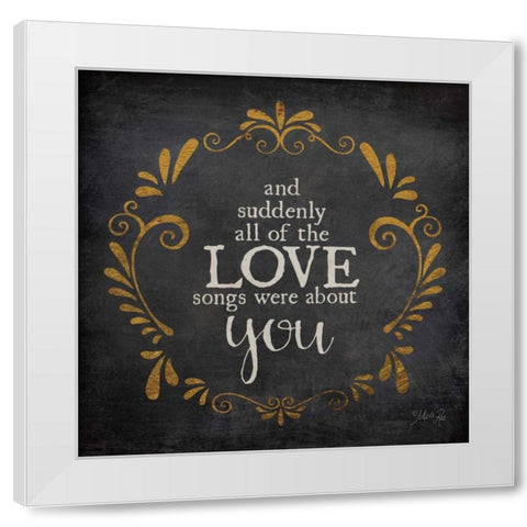 Love Songs White Modern Wood Framed Art Print by Rae, Marla