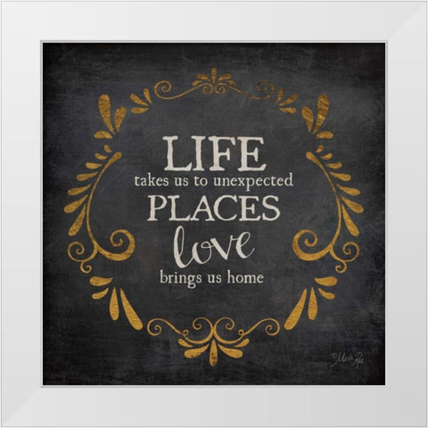 Love Brings Us Home White Modern Wood Framed Art Print by Rae, Marla