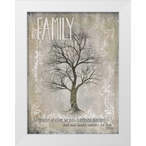 Family - Like Branches of a Tree White Modern Wood Framed Art Print by Rae, Marla