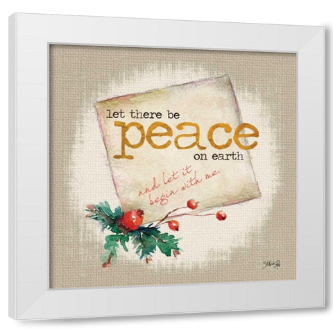 Peace on Earth White Modern Wood Framed Art Print by Rae, Marla