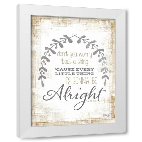Alright White Modern Wood Framed Art Print by Rae, Marla