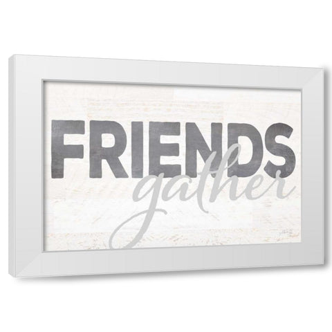 Friends Gather White Modern Wood Framed Art Print by Rae, Marla