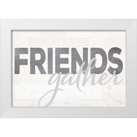 Friends Gather White Modern Wood Framed Art Print by Rae, Marla