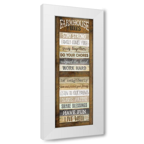 Farmhouse Rules Shutter White Modern Wood Framed Art Print by Rae, Marla