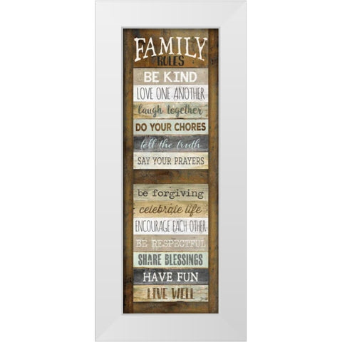 Family Rules Shutter White Modern Wood Framed Art Print by Rae, Marla