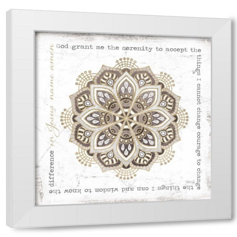 Serenity White Modern Wood Framed Art Print by Rae, Marla