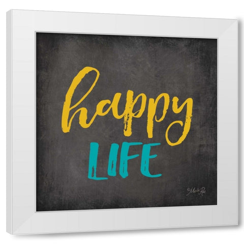 Happy Place White Modern Wood Framed Art Print by Rae, Marla