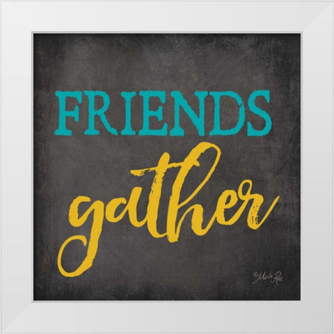 Friends Gather White Modern Wood Framed Art Print by Rae, Marla