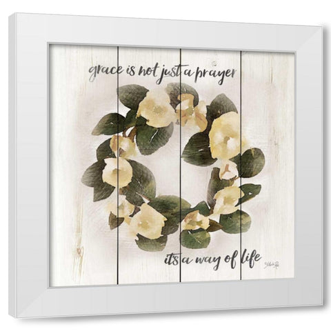 Grace, Its a Way of Life White Modern Wood Framed Art Print by Rae, Marla