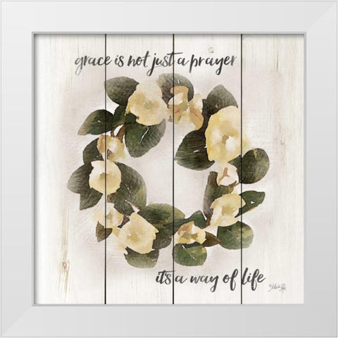 Grace, Its a Way of Life White Modern Wood Framed Art Print by Rae, Marla