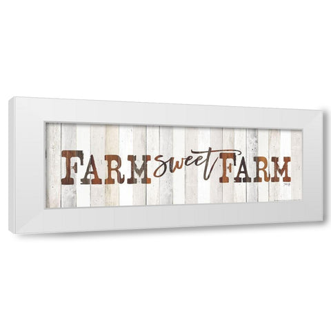 Farm Sweet Farm White Modern Wood Framed Art Print by Rae, Marla