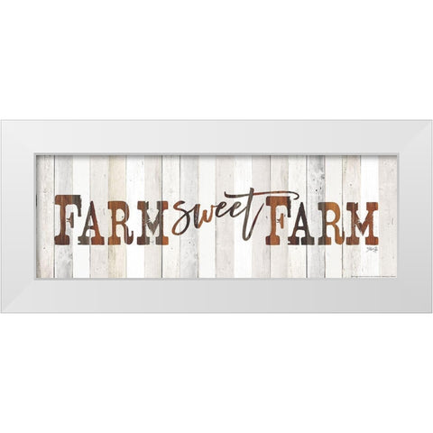 Farm Sweet Farm White Modern Wood Framed Art Print by Rae, Marla