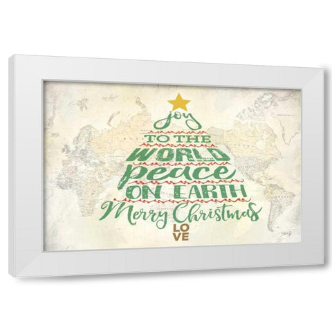 Joy to the World White Modern Wood Framed Art Print by Rae, Marla